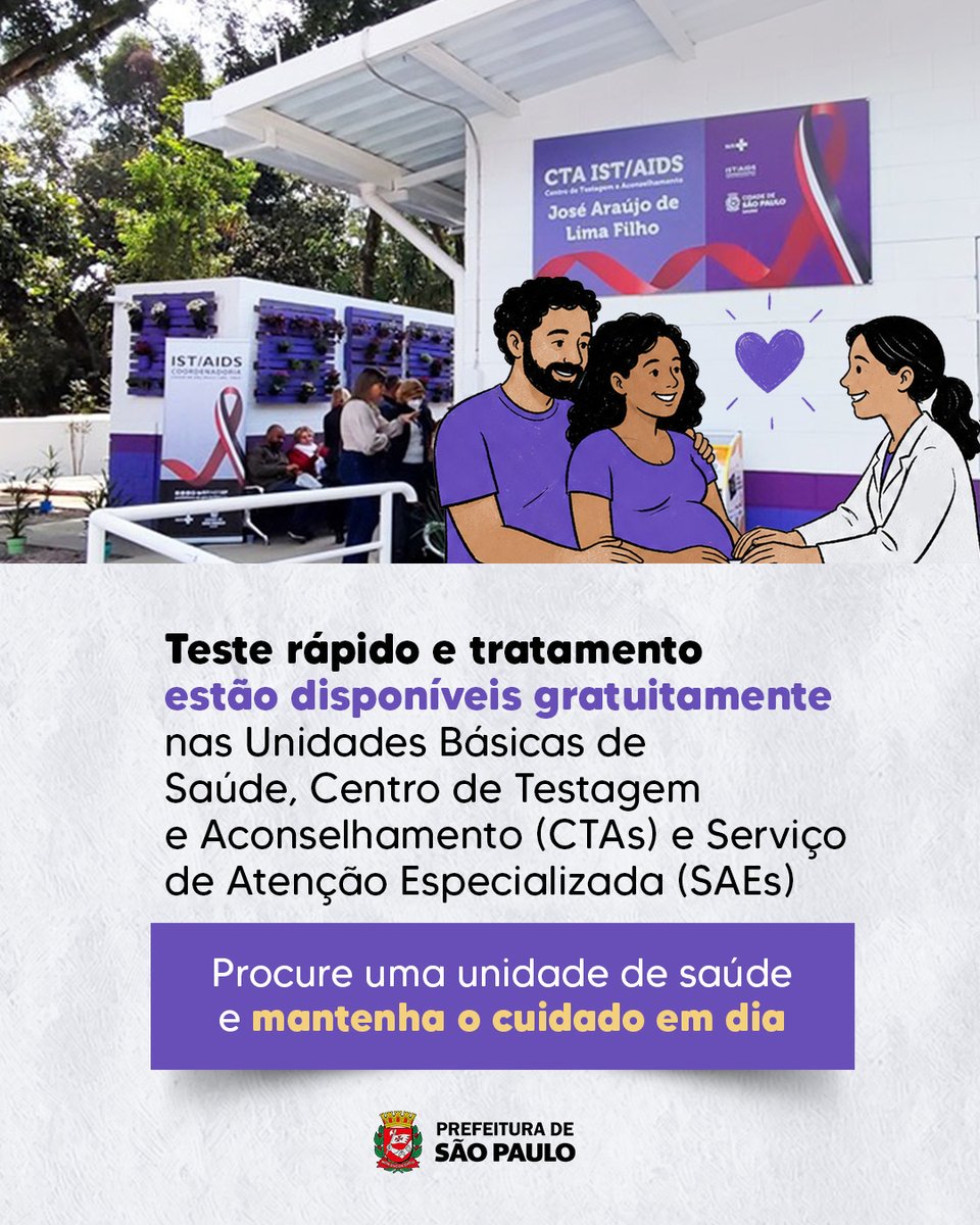 saudeprefsp's tweet photo. São Paulo segue avançando no enfrentamento à sífilis congênita.

A capital reduziu em cerca de 23% os casos de transmissão da sífilis da mãe para o bebê, entre 2022 e 2025, resultado de ações de prevenção, diagnóstico precoce, busca ativa e tratamento gratuito na rede municipal de saúde.

A sífilis tem tratamento, e a transmissão durante a gestação pode ser evitada com pré-natal em dia, testagem e acompanhamento adequado.

Procure sua UBS de referência e cuide da sua saúde.