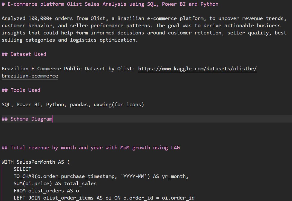 fishtankco's tweet photo. Day 37 of #100DaysOfCode 

- finished power bi report which contains lots of interesting observations on a real ecom platform, wish I could share the pdf🥲
- also started writing the readme file https://t.co/KttbOoqcoJ