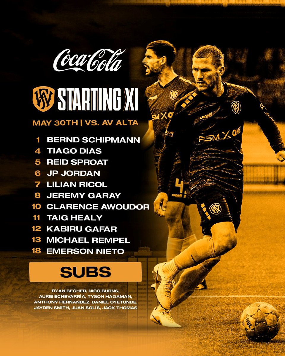 FortWayneFC's tweet photo. The Autumn Gold and Black are ready to roll⚽️. Starting XI is locked for the match against AV Alta FC. 

Match Preview: https://t.co/8mUEi8plOJ

Digital program: https://t.co/OgpbDmzn2T

@CokeCCBCC 

#fortwaynefc #uslleagueone #soccer https://t.co/wnTFBmb36f