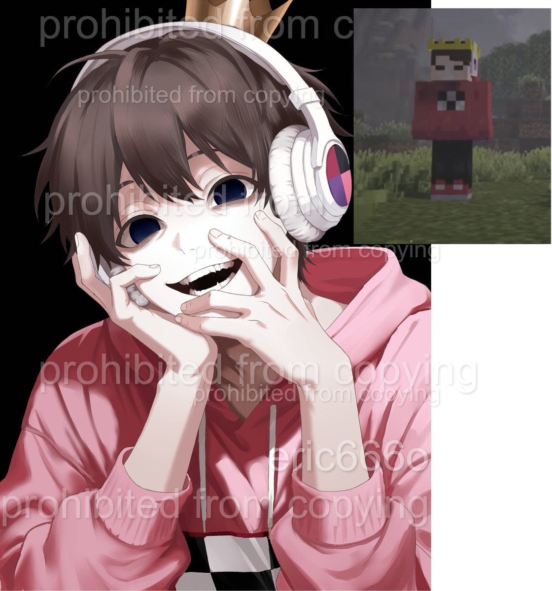 eric666o's tweet photo. I watched a video on YouTube where a guy told his friend he installed a horror mod, but in reality, he was creating the horror situations himself. I liked the video so much that I drew him some fan art :333333 https://t.co/NBH9Pex6SJ