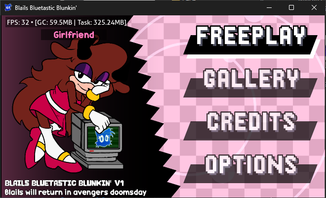 Luis945Bv_'s tweet photo. PLEASE bro we need artist for blunkin im begging you almost all the songs are done and we barely have anything outside i am blails
have new main menu in the mean time (fat gum unrelated)
#fnf #fnfmod #saveblails https://t.co/SOwhPosjkb