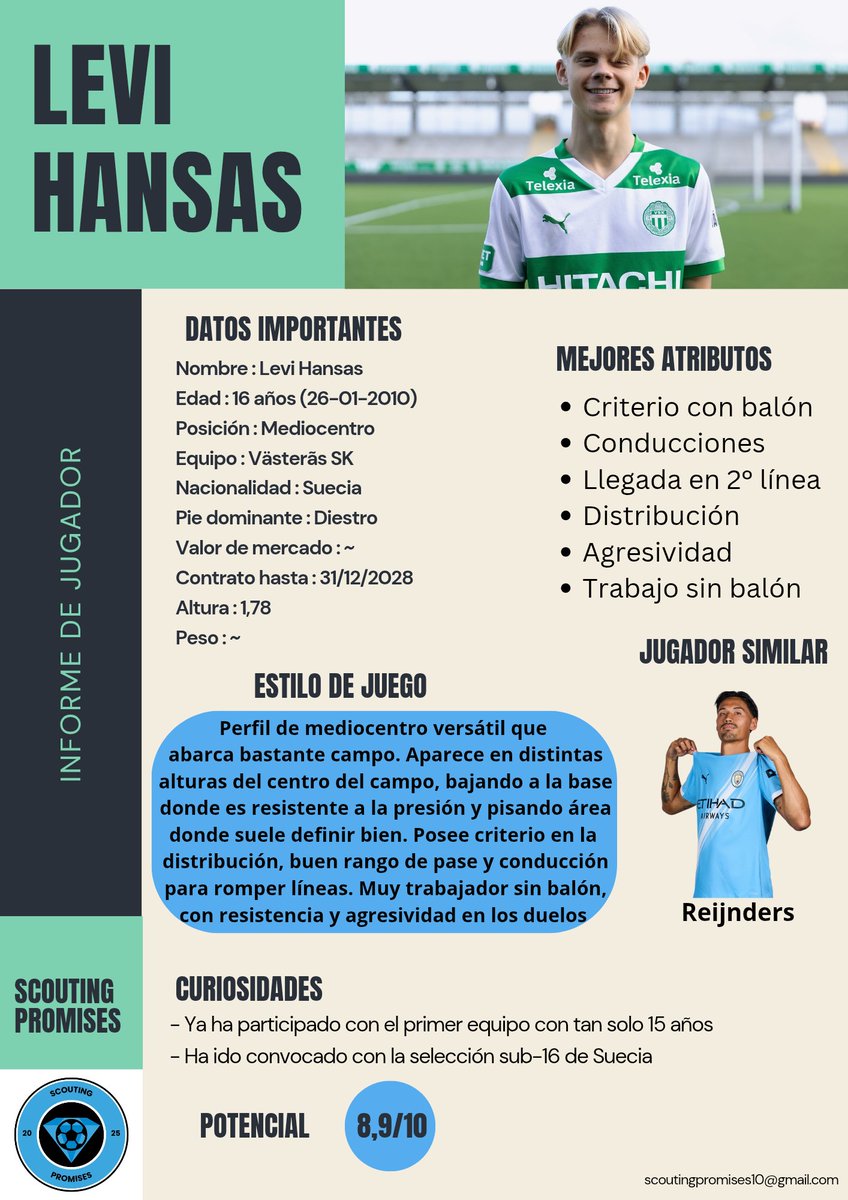 Scout_Promises's tweet photo. #470 🌟 PROMESA DEL DÍA 🌟 
Levi Hansas (Västerãs SK) https://t.co/OGqOg81khm