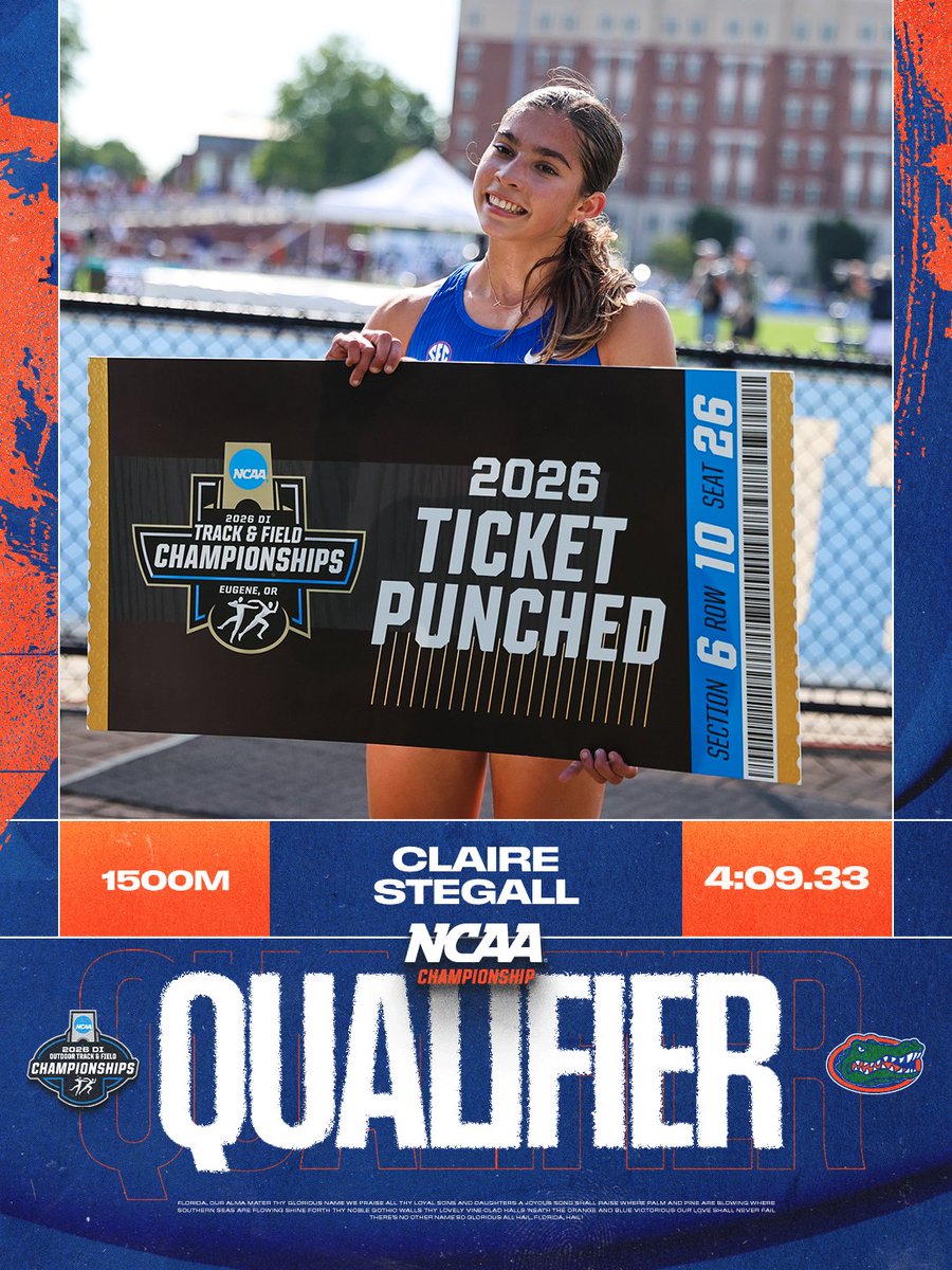GatorsTF's tweet photo. NCAA East Preliminaries | 1500m (W)

the freshman is headed to the NCAA Outdoor Championship🫶 https://t.co/g62L9JbWxu