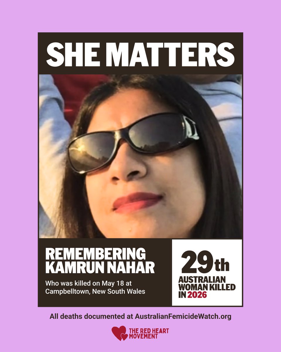 MapFemicide's tweet photo. ❤️SHE MATTERS: KAMRUN NAHAR &amp; HER SONS!❤️

May, 18, 2206: Kamrun Nahar and her sons Ayman Ahmed and Ayaash Ahmed were murdered at Campbelltown, NSW. MD Shomon Ahamed is charged with three counts of murder (DV). Kamrun is the 29th of 30 Australian women killed this year. https://t.co/eEAaveFGaU