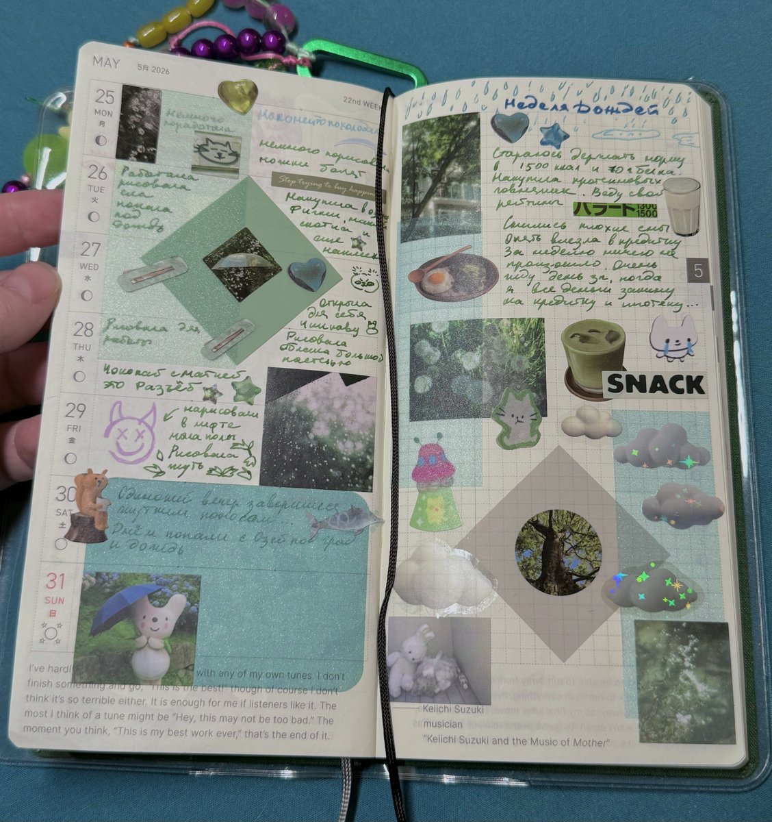 lillobun's tweet photo. My hobonichi pages. A rainy week🌧️⛈️⛈️🌧️ https://t.co/F3op0Tbyyi