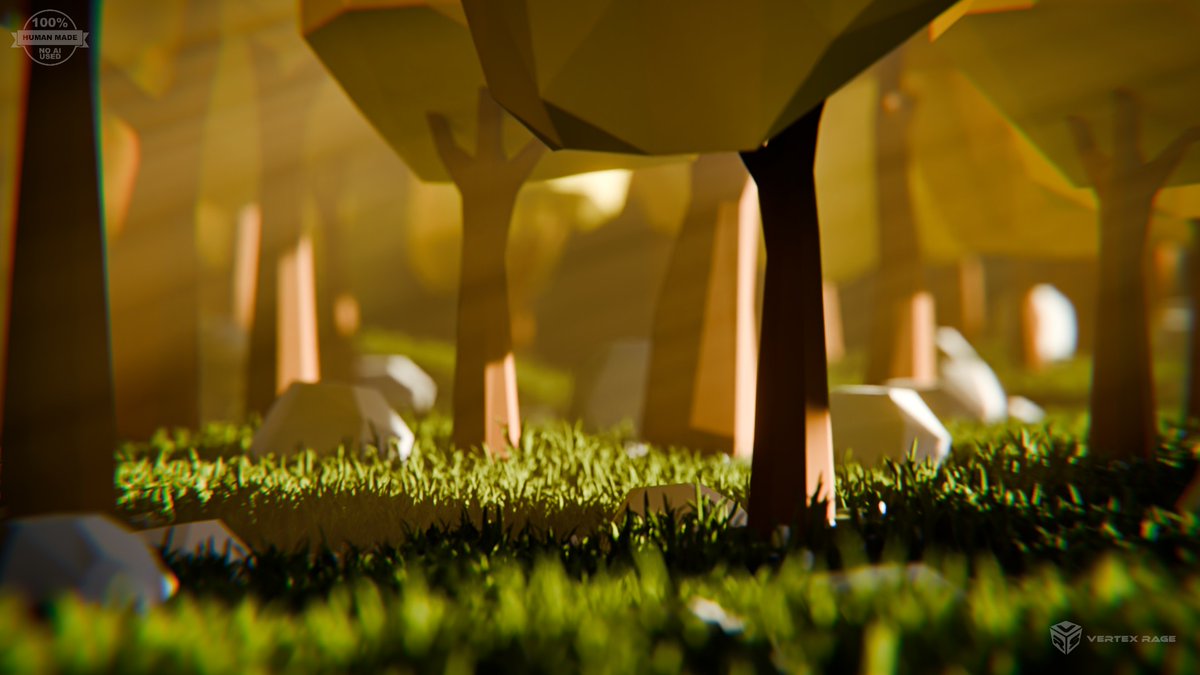 VertexRage's tweet photo. Another experiments with geo nodes + lighting + compositor nodes in low poly settings. 

 #b3d #lowpoly https://t.co/gofd8LeP62