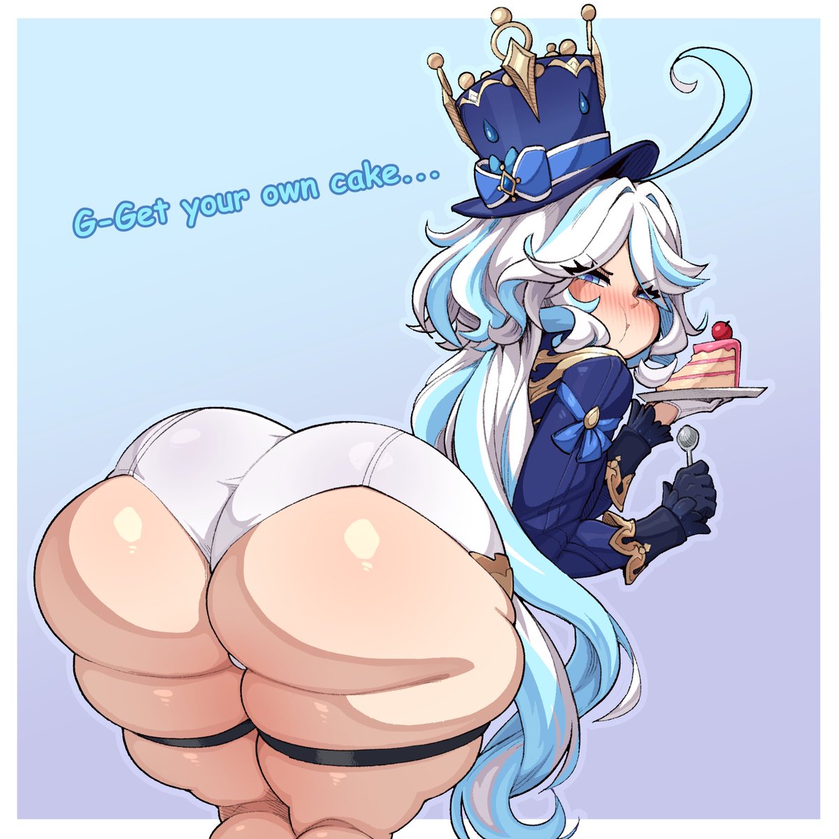 TheYeager_san's tweet photo. It's her cake! (sexual innuendo).

Commission. https://t.co/OR3afWn4Mv