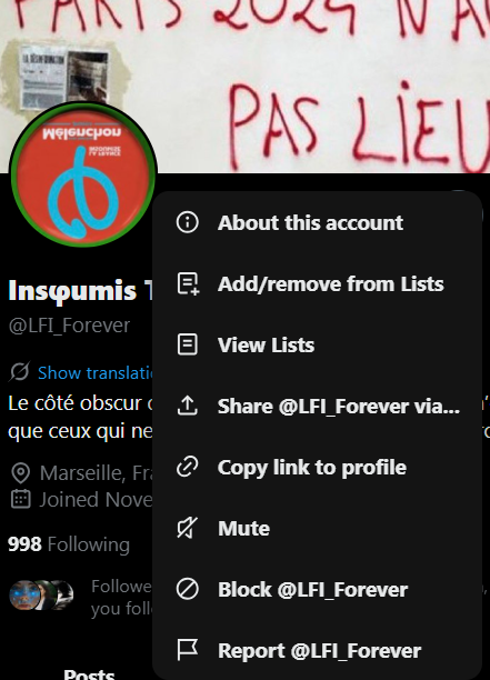 GauchehorsPS's tweet photo. FAUT dénoncer le  compte @LFI_Forever une contrefaçon macroniste de LFI qui tape sur l'UNION DE LA GAUCHE HORS PS en se faisant passer POUR nous - usurpation d'identité politique. Les pas à suivre ⬇️ https://t.co/Riinl8cNQH