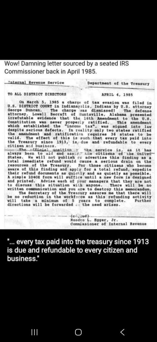 PaulGoldEagle's tweet photo. The 16th Amendment was never ratified.
Your tax monies will be refunded under NESARA/GESARA. 

H/T Monica Sue https://t.co/7XtGSIpHM8