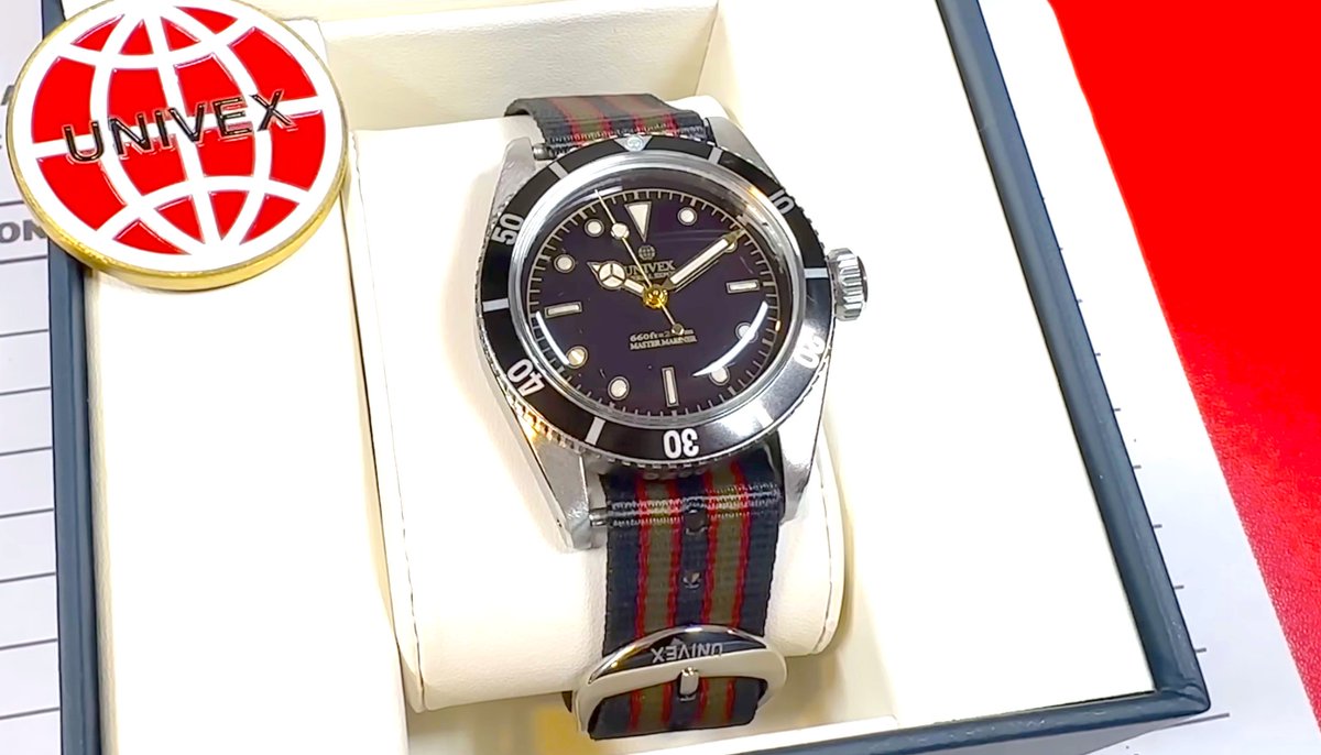 Quartermasterx_'s tweet photo. This watch is a faithful reproduction of the "Bond watch" worn by Sean Connery in films in which he played Bond from 1962 onwards, such as "Dr. No," "From Russia with Love," and "Goldfinger." It's truly captivating. 

"UNIVEX UE5513 Master Mariner Specifications" https://t.co/eDWRIfjlWv