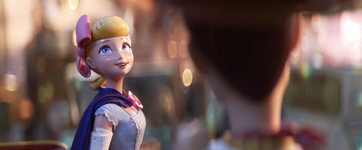 gilbert's tweet photo. My son is watching Toy Story 4 on the plane next to me. I just glanced over and thought "huh, cool they shot this with anamorphic lenses."

But... it's animated. They INTENTIONALLY simulated the look of anamorphic lenses. Unbelievable attention to detail. https://t.co/b38WeJ9cdw
