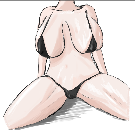 Tarutaru2008's tweet photo. 爆乳太ももを描く練習 https://t.co/U12pjkg9F5