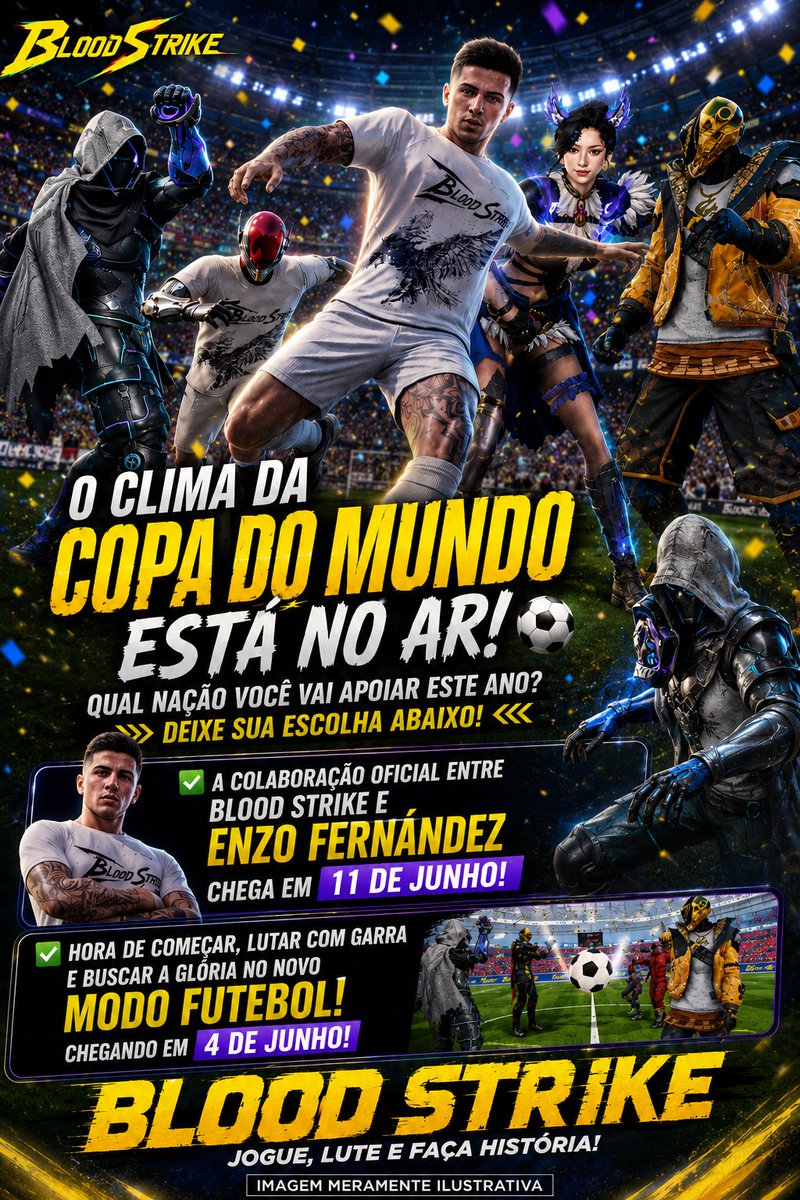 MbmGamer's tweet photo. ⚽🔥 O clima da Copa do Mundo está chegando ao Blood Strike! Qual nação você vai representar no campo de batalha?🌎🏆 Deixe sua escolha nos comentários!⚔️🔥
⚠️Informações sujeitas a modificações pelos seus idealizadores.
#BloodStrike #CopaDoMundo #EnzoFernandez  #mbmgameroficial https://t.co/xSYoJGOj0g
