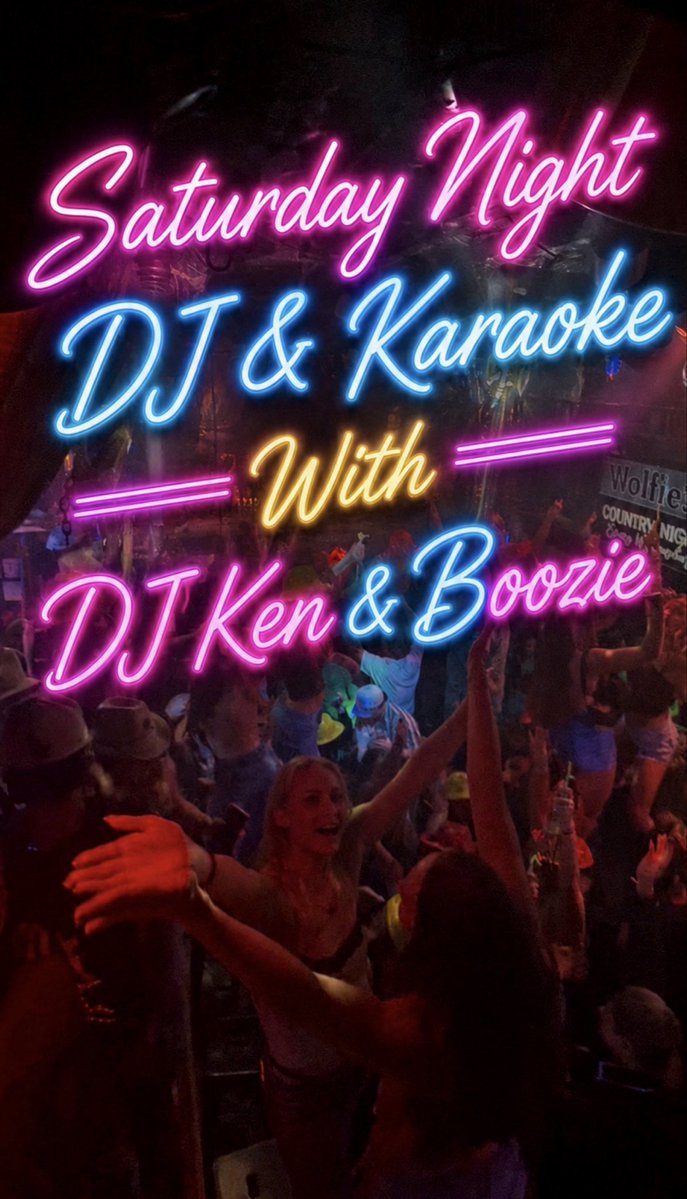 wolfiesbar's tweet photo. Saturday Night 
DJ &amp; Karaoke 
       With
DJ Ken &amp; Boozie https://t.co/IBDccINDre