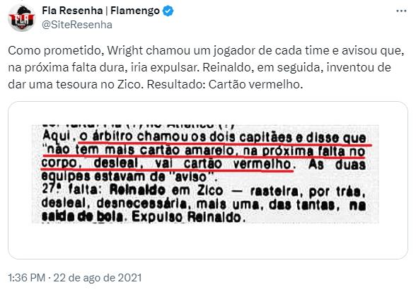 errosfla's tweet photo. @Recibo_CRF O time adversário ignora avisos do árbitro que ele mesmo indicou e continua fazendo faltas violentas, e no fim das contas querem descontar de quem nada teve a ver com isso.

É brincadeira mesmo. https://t.co/HdXLgI6s3r