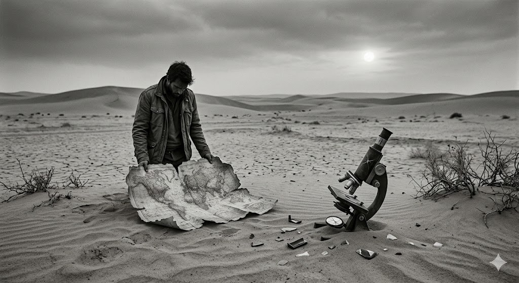 everoliver18's tweet photo. Ruinas.
Esto es lo que queda de un intento
por cartografiar mi vida.

Pero en los días duros,
en los que la mano de la muerte asoma,
la ciencia se reduce a números muertos;
cifras frías que no sirven, que no escuchan
para dignificar el dolor de la carne,
el peso de la muerte,
el eco de la soledad.

Cuando el final estrecha el cerco,
se entiende la verdad del desierto:
un Dios indiferente es peor que uno cruel.

Eso decían mis amigos.
Aquellos que se marcharon primero,
los que ya no volvieron
del abismo.