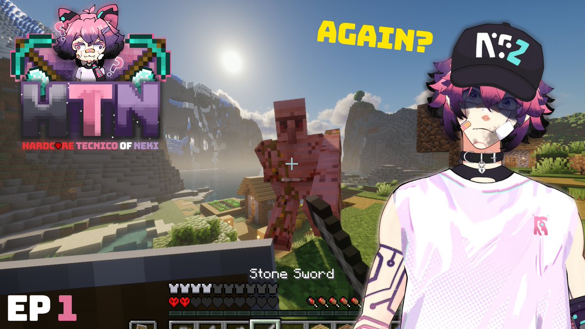 nekisalvatore's tweet photo. guys yes indeed, ill start a new minecraft series finally the #HTN2026 version... lets see what happen this time, ill be streaming the first episode tomorrow on twitch, playing the world. #vtuberen
see on sunday at afternoon!! #femboy
hope the golem dont kill me this time T-T https://t.co/QDlAs3pfZE