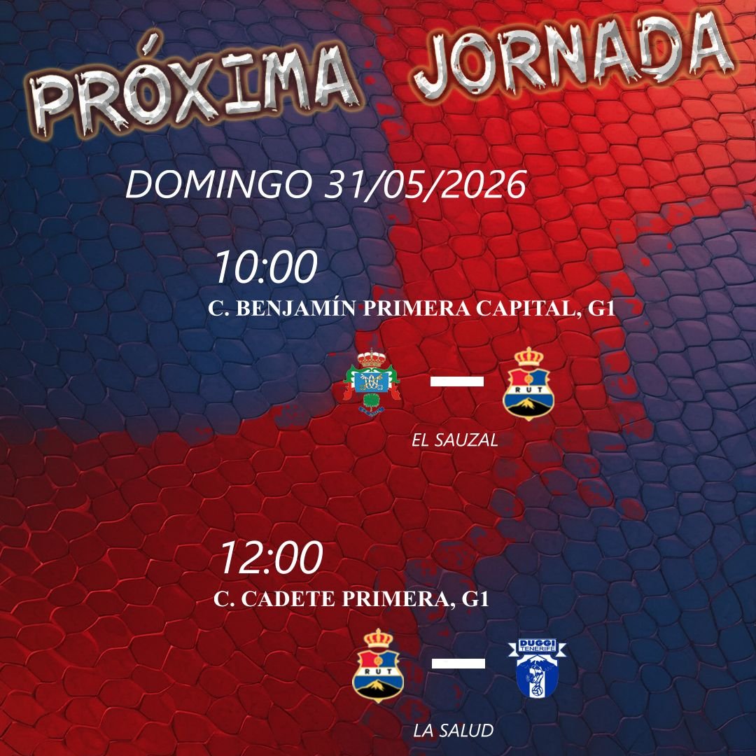 RUT_OFICIAL's tweet photo. 🔥⚽️¡DOMINGO DE FÚTBOL!⚽️🔥

🏆 COPA BENJAMÍN PRIMERA CAPITAL, G1
🔹 C.D. SAUZAL “A” vs. REAL UNION TENERIFE S/C  B
📍 EL SAUZAL ⏰ 10:00

🏆 COPA CADETE PRIMERA, G1
🔹 REAL UNION TENERIFE S/C “C” vs. A.D. DUGGI TENERIFE “A”
📍 LA SALUD ⏰ 12:00

❤️ 💙No te lo puedes perder💙❤️ https://t.co/xGYVlQ82JF