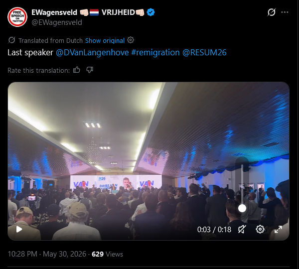 BRechercheteam's tweet photo. Der wegen Steuerhinterziehung verurteilte #Pegida-Ed war dieses Jahr auch wieder dabei. Er war letztes Jahr schon in Mailand beim 1. #RemigrationSummit. Dürfte doch jetzt auch locker 10-12 Jahre am Start sein? #EdwinWagensveld #Porto https://t.co/rgUUEdEGzr