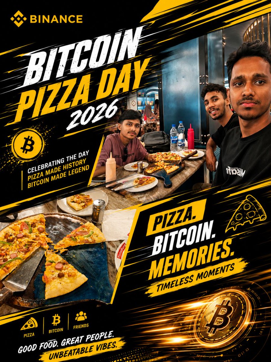 zentrypto's tweet photo. 🍕 Bitcoin Pizza Day
From slices of pizza to bitcoin goals — the celebration of the day that set a crypto record.
Good food, fitting friends and unforgettable memories. 🚀
@binance
#BinancePizza https://t.co/G4RMSVvq8b