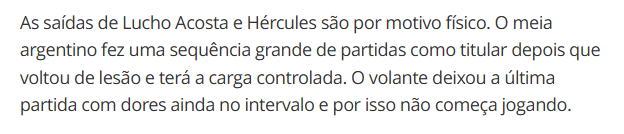 flucopy's tweet photo. @LeandroDiasNF A matéria diz que é controle de carga, procedimento normal para evitar lesões futuras. Tem uma equipe que avalia os jogadores e indica quais estão em condições de iniciar o jogo. Mas se prefere manter esse discurso só porque não gosta do Zubeldia, não tenho muito o que fazer. https://t.co/3JAM0o1m0w