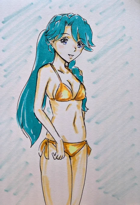 #ゴープリ10周年なので海藤みなみさん3733枚描いてお祝い (1821.1822.1823.1824) 5月描き納め金ビキニ。