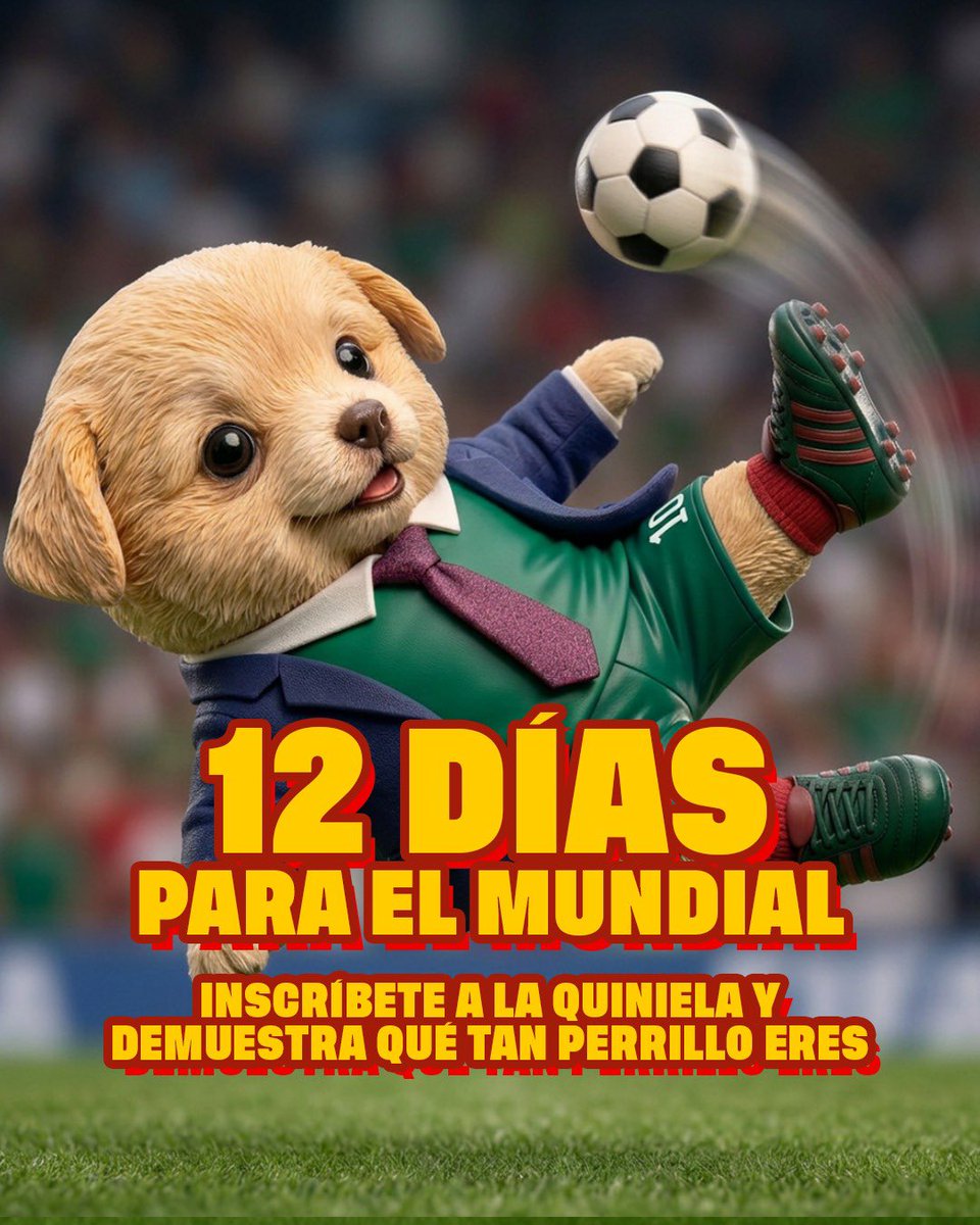 elholder__'s tweet photo. Quedan 12 días ⚽️💸

Inscríbete en la quiniela perrona 🔢 https://t.co/DsbcvVzDeQ