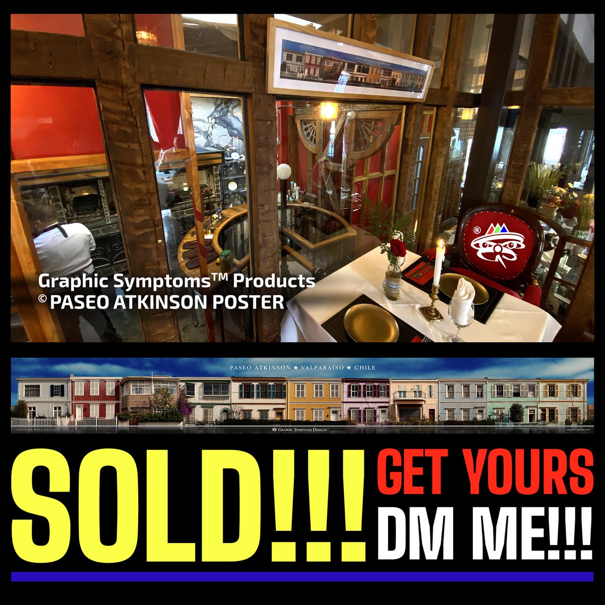 SGraphica's tweet photo. Paseo Atkinson Panoramic Poster decorating the main room next to the kitchen grill at Don César Parrilla Argentina, in Cerro Concepción, Valparaíso, CHILE.

SEND ME A DIRECT MESSAGE HERE FOR PRICE AND SHIPMENT INQUIRIES.

{-©GraphicSymptoms-} 

#GraphicSymptoms #PaseoAtkinson https://t.co/FeaRiWBvB3