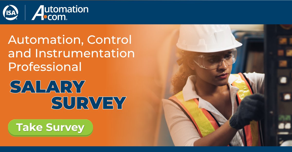ISA_Automation's tweet photo. REMINDER: The https://t.co/aaa4Xxgash annual salary survey for industrial #automation professionals is live! It is completely confidential, and as a thank you, you may enter to win one of five 50 USD gift cards! 💙 

https://t.co/3GYfNBpZTV https://t.co/1G18ztzvE8