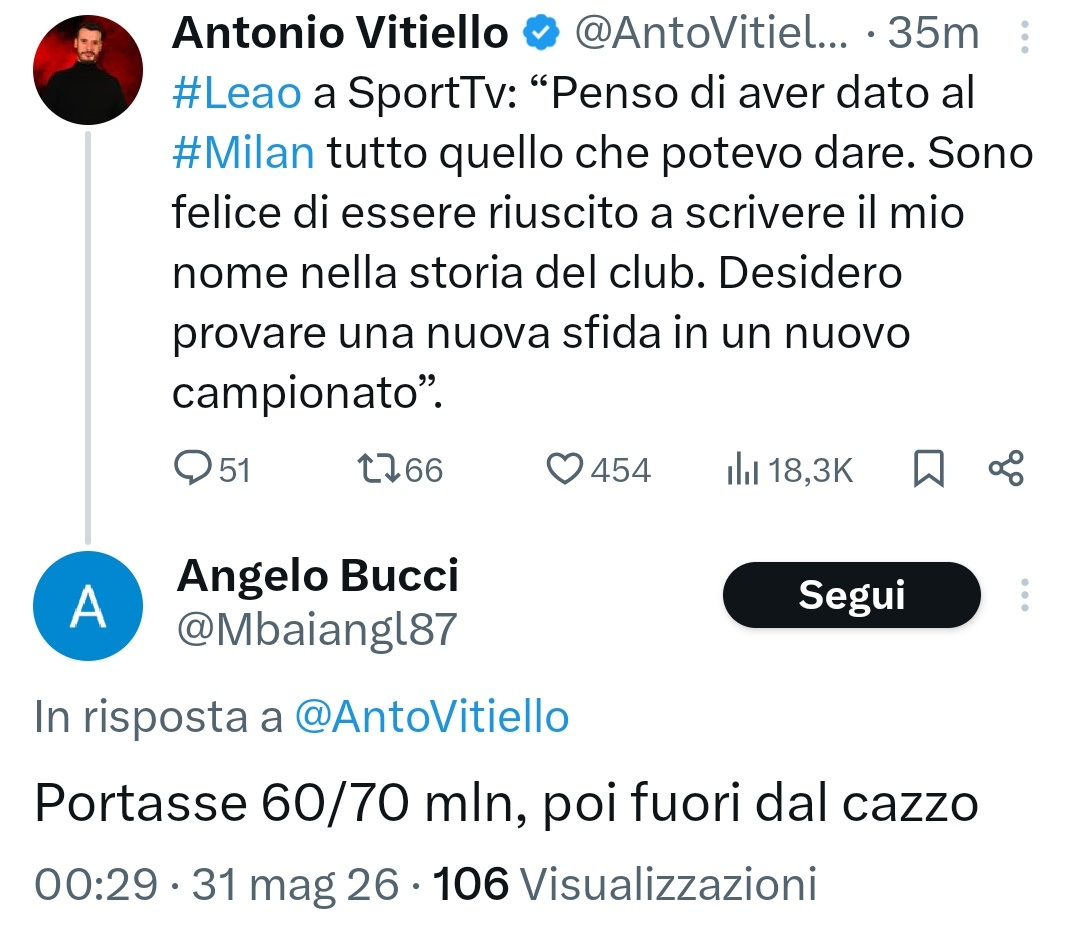 fralinter's tweet photo. 60/70mln Leao 😂😂😂
Vivono in un mondo tutto loro https://t.co/A624IjUIbs