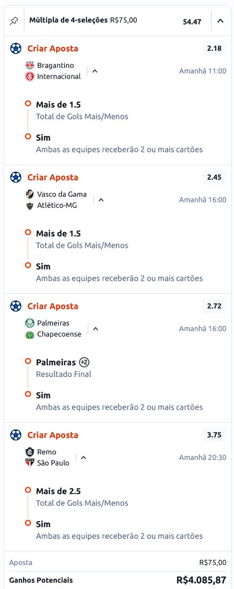 TipsMr_'s tweet photo. ISSO TÁ MUITO MUITO BOMMM!!!

R$75,00 ➡️ R$4.085,87❗️
ODD 54 🔥

Marquem a @Playbook nos comentários para gerar o link pronto! 👇 https://t.co/3QywFsUx5L
