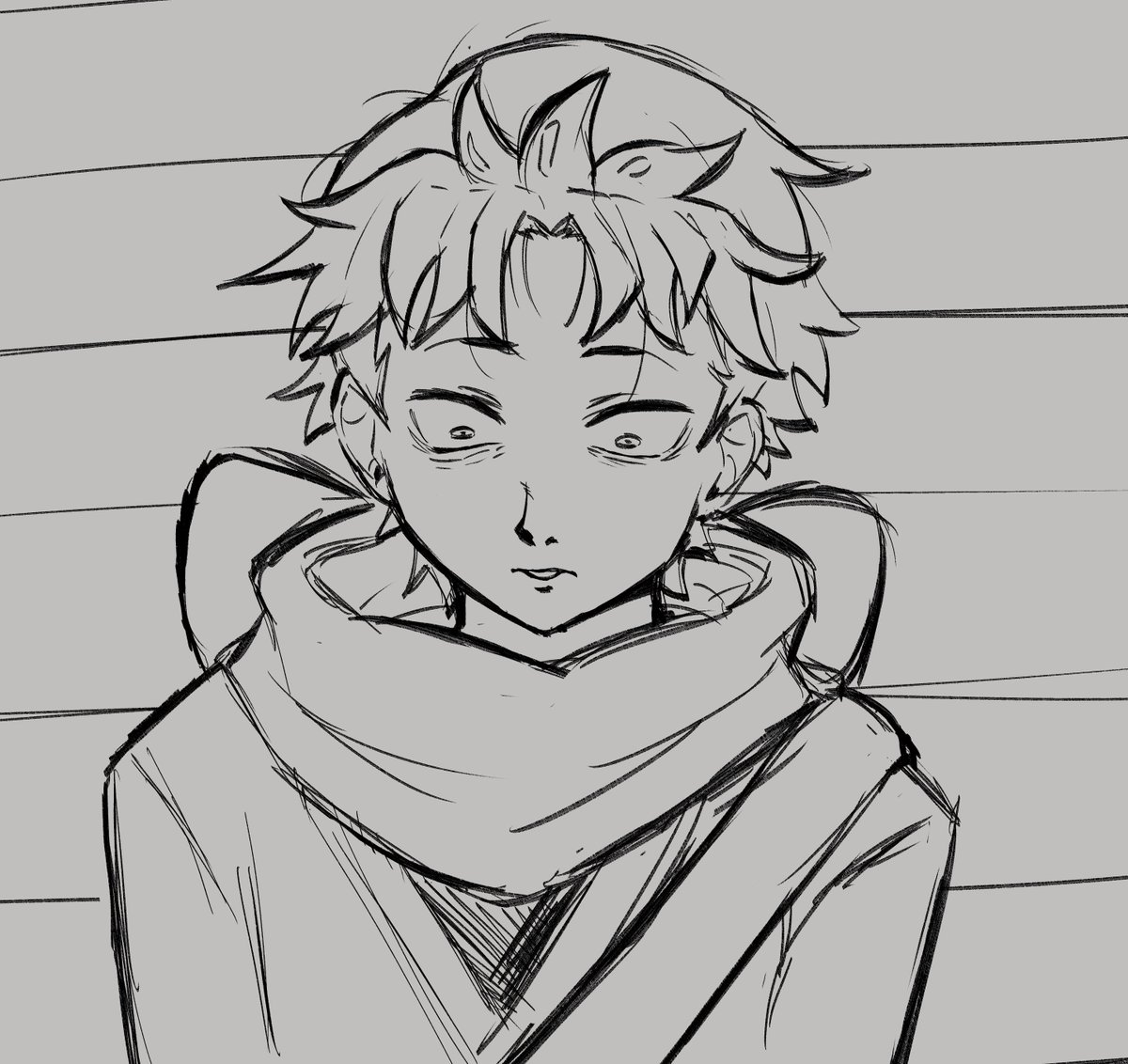 PkkArts's tweet photo. Subaru doodle #rezero https://t.co/WvxjLZgXBi