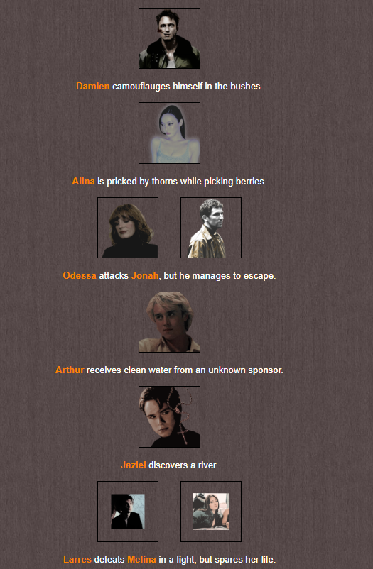 VESPERRP's tweet photo. Nuestro Peeta finalmente es Damien. Odessa ataca a Jonah, probablemente por el refugio. Alina se envenena posiblemente. Larres ha perdonado la vida de Melina, mientras Adam apuñala a Killian esta noche. https://t.co/zD2Id1Qlia