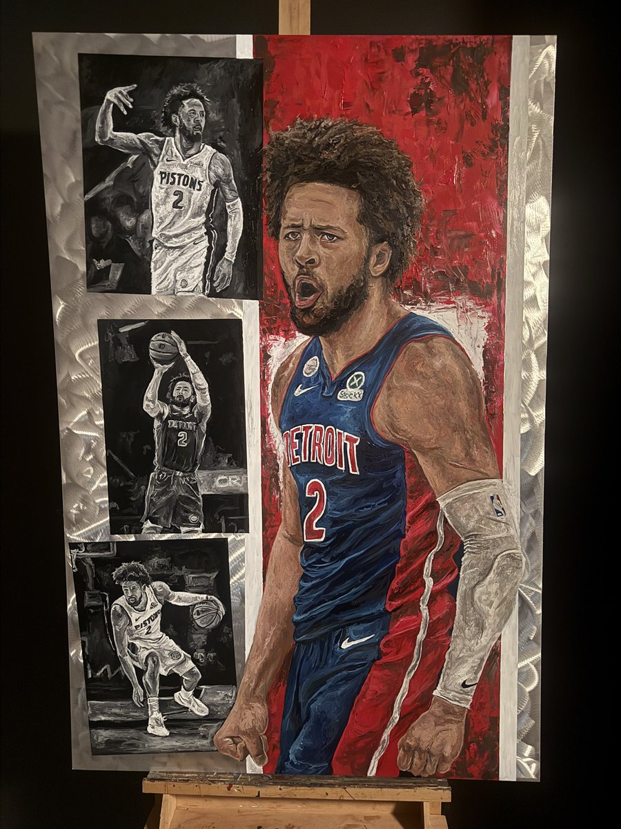 DavidCoursonArt's tweet photo. A couple of recent @DetroitPistons paintings. @woodwardsports https://t.co/M5a5eBQn1Y