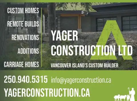TSG_Canada's tweet photo. Yager Construction
📞250.940.5315
https://t.co/s2I5acm0k3

We are a custom home builder that specializes in: 
▪️ Custom Homes &amp; Remote Builds 
▪️ Renovations &amp; Additions
▪️ Carriage &amp; Laneway Homes

🌎Vancouver Island

#shepherdsguide #christianbusiness #homebuilder #VanIsland https://t.co/cVK6Bf0Wzv