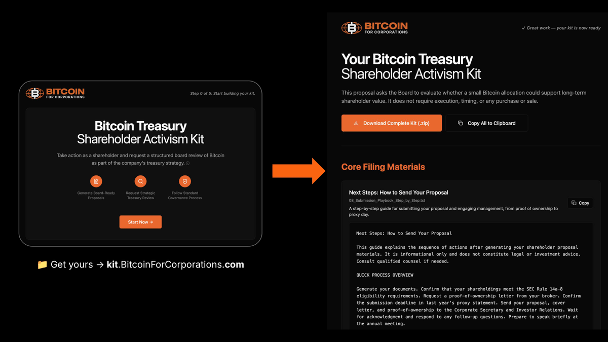nickward's tweet photo. Did you know...

If you hold $25k of stock in ANY public company for 1 year, you can force the Board of Directors to evaluate #Bitcoin as a strategic balance sheet asset?

Get Board-Ready proposals (2 min) 👇🗒️

https://t.co/nn5Zrpyagt https://t.co/KFHbLdut33