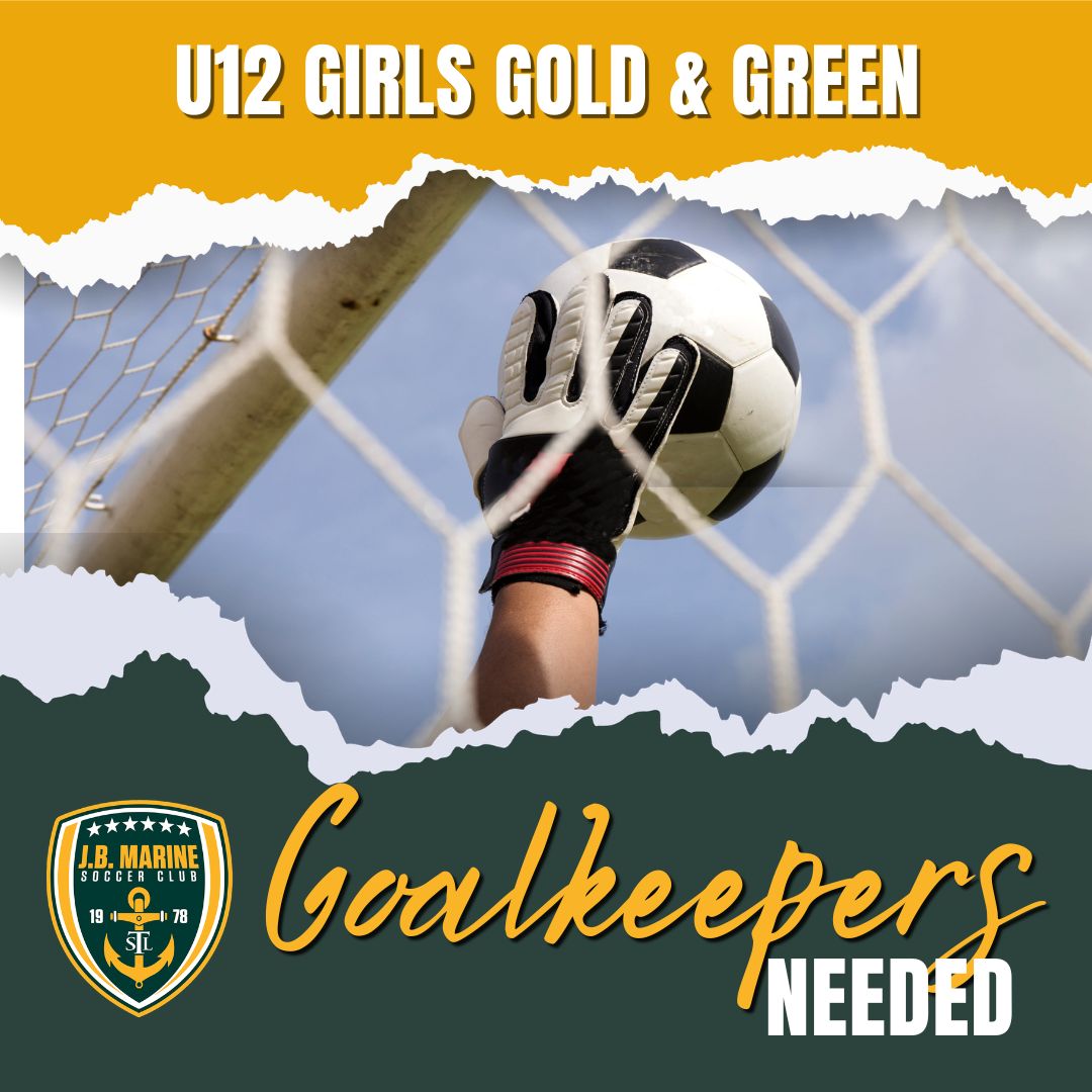 JBMarineSC's tweet photo. 🥅 U12 GIRLS GOLD AND GREEN GOALKEEPERS NEEDED🔥⚽ Message Chris Steinmetz - chris.steinmetz@kirkwoodschools.org for info. Upcoming sessions:
Monday, June 1st - 5:30-7:00pm, CCSP field #3
Wed.,  June 3rd - 5:3@-700pm, CCSP field #3
Sunday, June 7th - 8:30-10:00am, CCSP field #5 https://t.co/qBqqW4Qi1Q