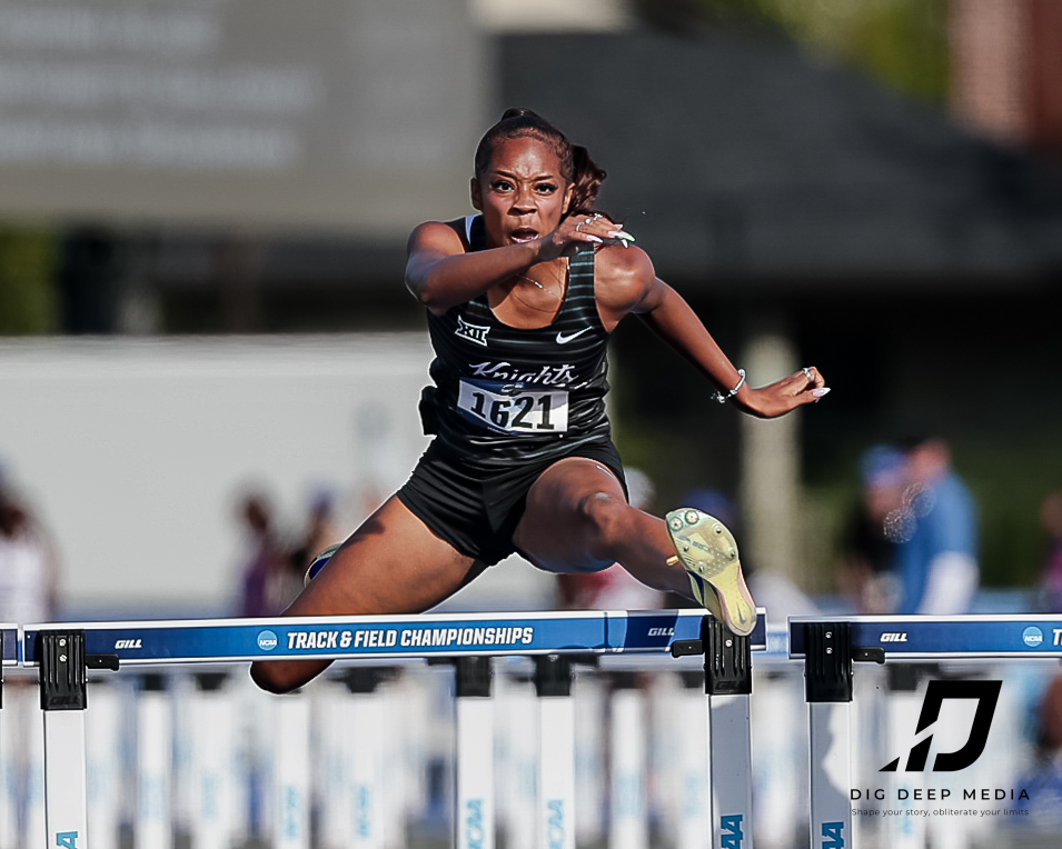 DigDeepMedia01's tweet photo. UCF’s Antoinette Galloway races in the women’s 100-meter hurdles quarterfinals during the NCAA East First Round in Lexington. @NCAATrackField @UCF_Track https://t.co/hdiiBMjUSh