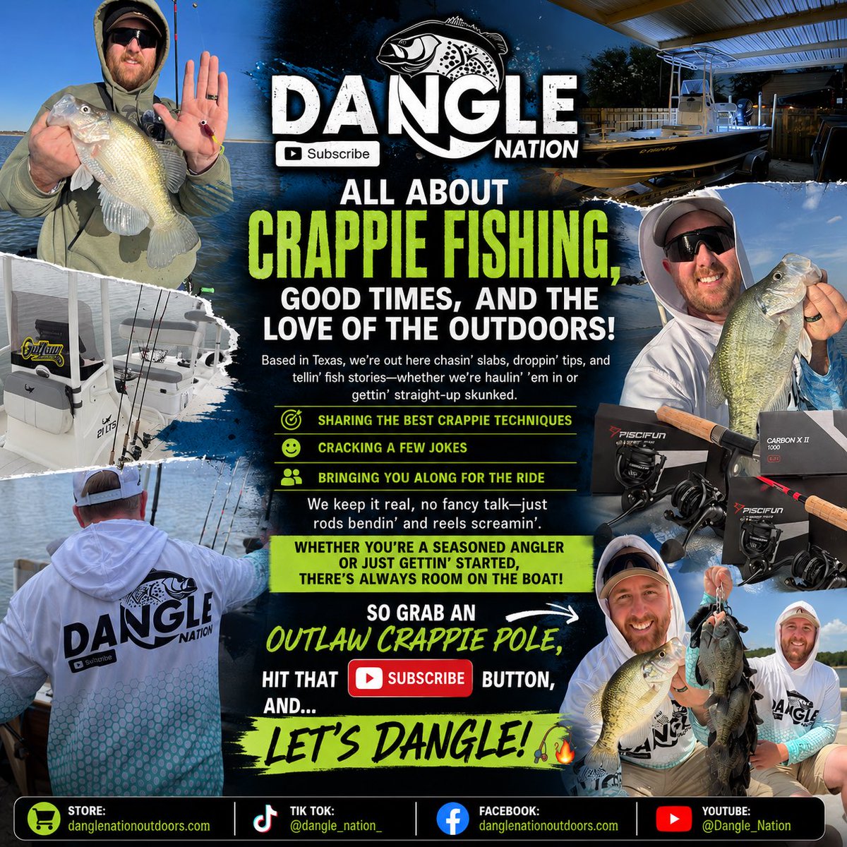 bowhunterch's tweet photo. 🎣 Go check out my son’s YouTube channel, Dangle Nation! If you love crappie fishing, the outdoors, and good times on the water, you’ll love his content.

We’d appreciate it if y’all would subscribe, follow, and help support his journey! 🎣🔥 https://t.co/OuPX8cFINp