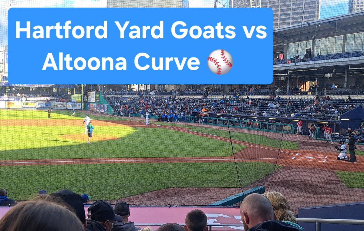bpb313's tweet photo. First baseball game of 2026 as we watch the @GoYardGoats take on the @AltoonaCurve. Let's go Yard Goats! https://t.co/0vyTvDSk7R