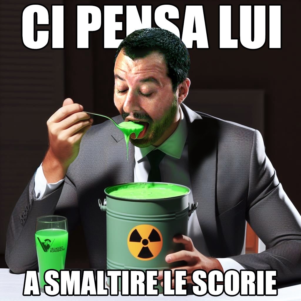 OvileItalia's tweet photo. #Gioggia ha promesso ai #confindustrioti che già quest'estate il #governodigaglioffi evacuerà i decreti legge per far tornare l'Itaglia al #nucleare grazie a centrali di un nuovo tipo che ancora non esiste 🤔
E non dovremo nemmeno preoccuparci delle #scorie radioattive 🙄 https://t.co/04JF3rGt1K