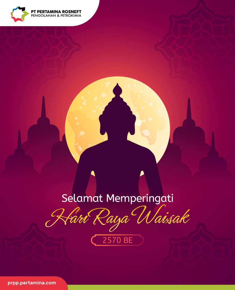 pt_prpp's tweet photo. Selamat Merayakan Hari Waisak 2026/2570 BE. Semoga damai selalu hadir dalam hati dan kebahagiaan selalu menyertai langkah kita.

#PertaminaRosneft #PTPRPP #Pertamina #Rosneft #Petrokimia #Indonesia #KilangTuban #GRRTuban #8thPRPP https://t.co/vilKeyJzvX