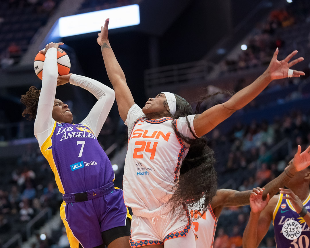 chrisphoto15's tweet photo. At the half the @ConnecticutSun are up 39-36 over the @LASparks https://t.co/r7zTEa1kiq