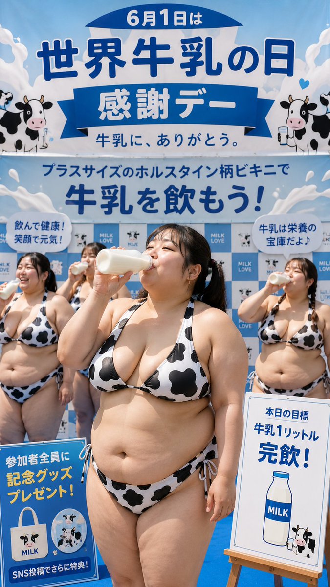 re_pottyariai's tweet photo. 明日は世界牛乳の日
皆は牛乳飲んでるかな？
牛乳にまつわる思いで教えてね🎵
#ぽっちゃり https://t.co/aGak5AJvq5