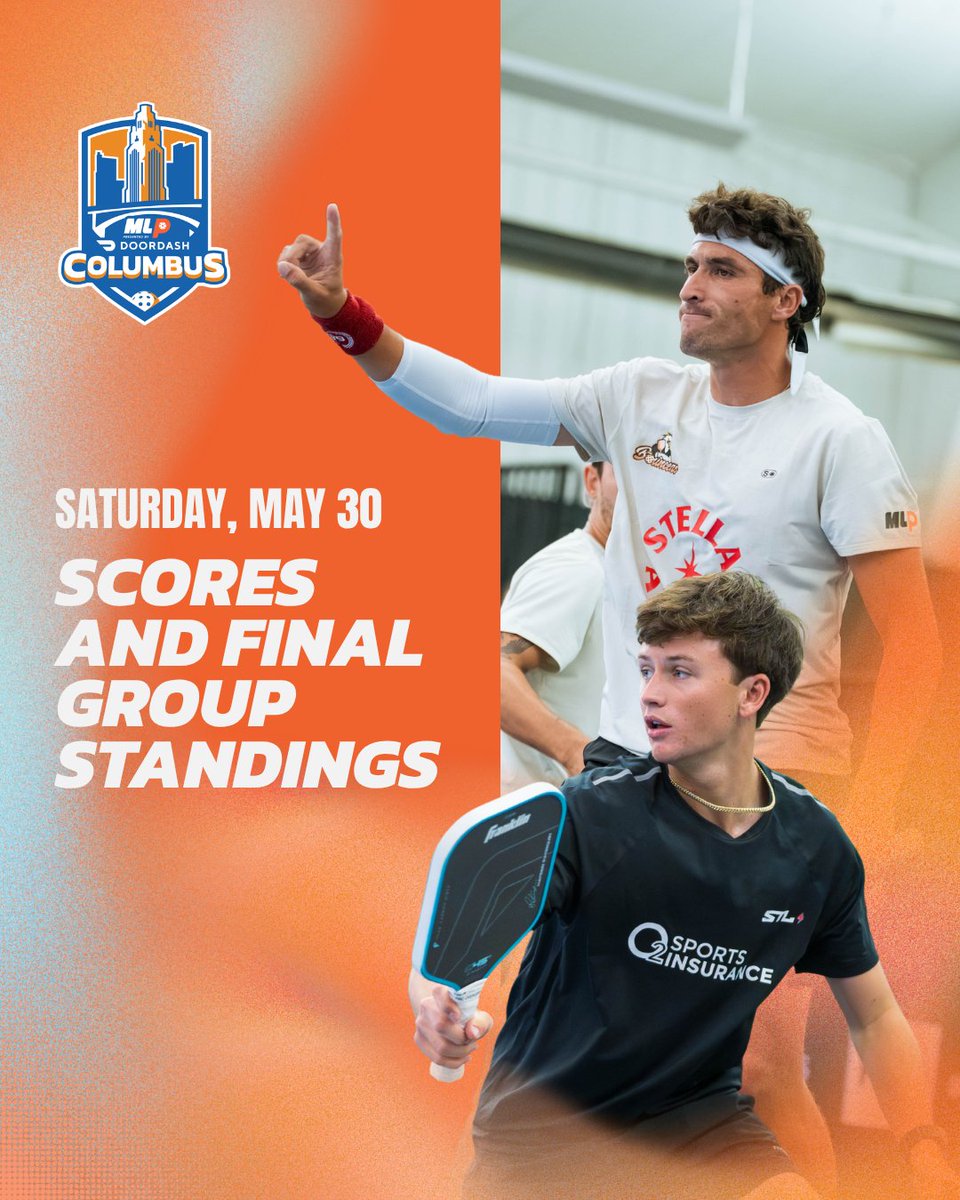 MajorLeaguePB's tweet photo. Saturday match results are IN. 👏 The standings are set. The stage is set. 😤  

The top four teams in each group advance to Super Sunday.  

Tomorrow, it's win or go home.  #MLPColumbus #MLP2026 https://t.co/qKHqbdrVCh