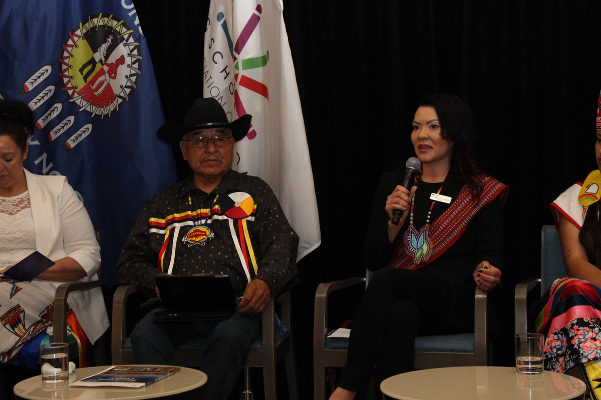 PublicSchoolsAB's tweet photo. The #PSBAA was honoured to host an Indigenous Education Panel at our Spring General Assembly. The focus: How public schools and their boards can support Indigenous student success and compassion for all. https://t.co/WIMEBkeapJ