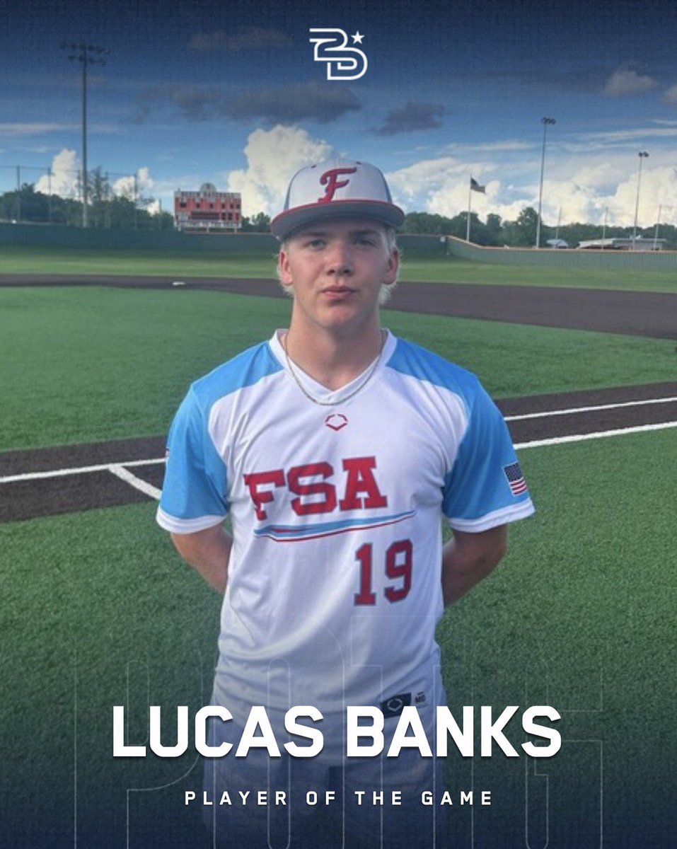 2DsportsbsbTN's tweet photo. ⭐️ Player of the Game ⭐️ 

Lucas Banks 

Firestorm Athletics 
@FirestormATHL https://t.co/ZGHlTAlTVs