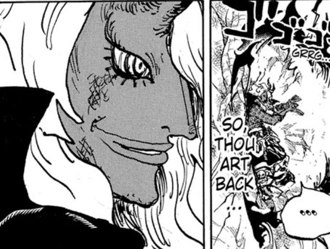 Poshestman's tweet photo. The funny part about Imu is that he’s at his happiest reliving a past he’s worked so hard to suppress; not even seeing the inherent contradiction of his life 😭

#ONEPIECE #ONEPIECE1184 https://t.co/wW6nj1bn2o