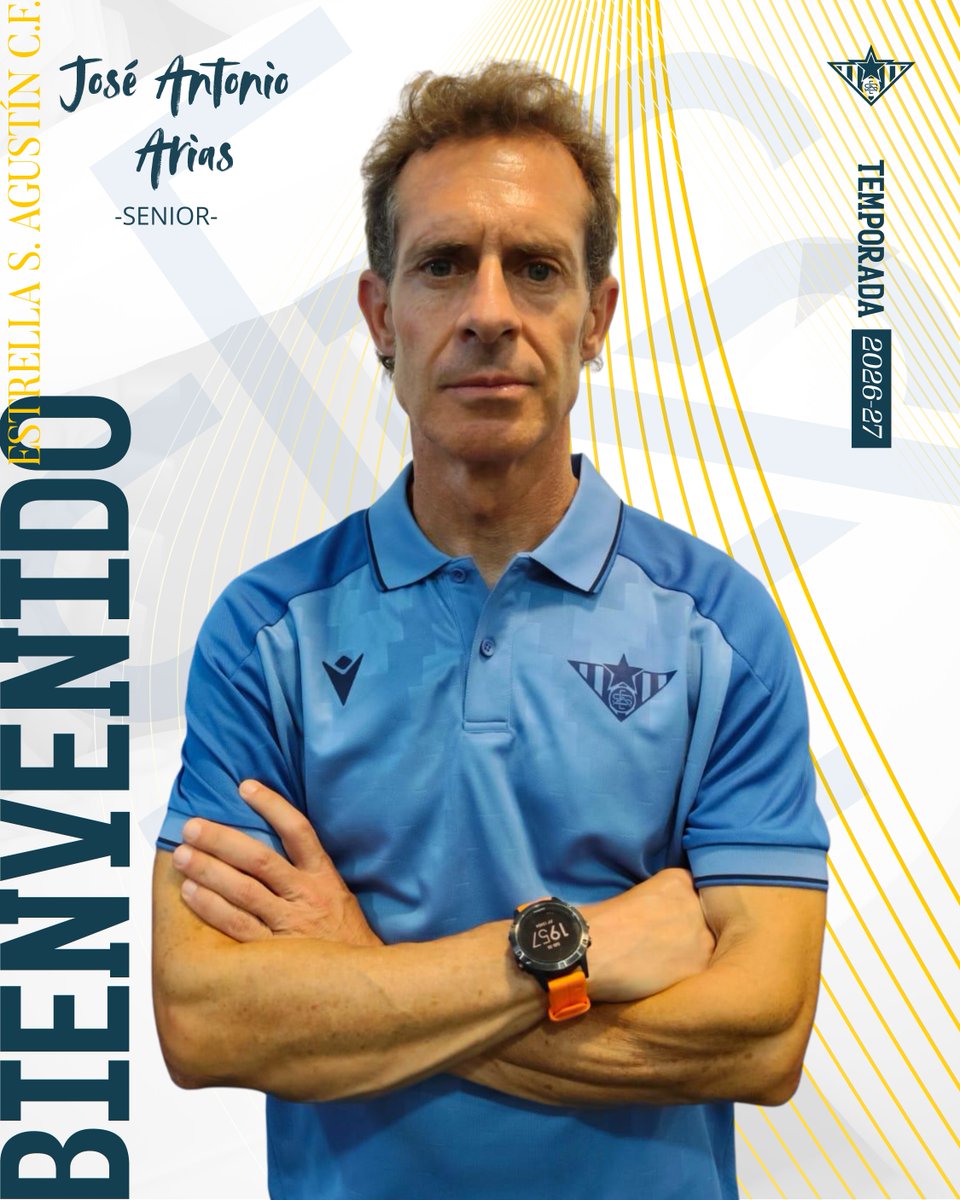 EstrellaSACF's tweet photo. 🤝 | 𝑵𝒖𝒆𝒗𝒐 𝑬𝒏𝒕𝒓𝒆𝒏𝒂𝒅𝒐𝒓 | 𝑨𝒓𝒊𝒂𝒔

¡Comienza una nueva etapa en el Estrella! 🚀 José Antonio Arias toma las riendas de nuestro primer equipo. Un técnico con una trayectoria envidiable (R. Betis, Nervión, Mosqueo...) que llega para aportar su experiencia, disciplina y un modelo de juego ambicioso. ⚽️✨

Metódico, intenso y con una apuesta clara por el buen trato de balón, Arias viene con el objetivo de sacar el máximo rendimiento a nuestro escudo. ¡Bienvenido a tu nueva casa, míster! 💙🤍

#EstrellaSanAgustín
#NuevaIlusión
#NosMueveElCorazón 💙🤍