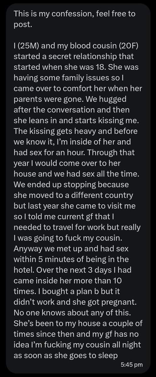 Dirty confession tweet media